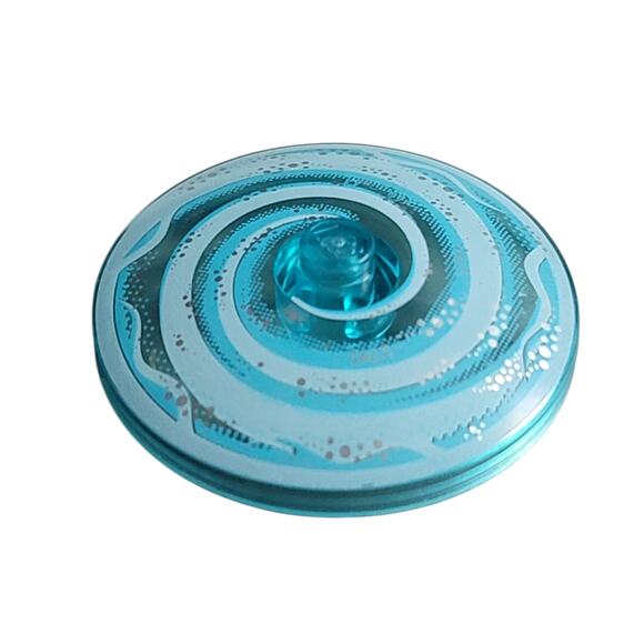 LEGO Elves Round Plate Trans Blue White Swirl 3960pb033 Replacement Pieces Parts - Picture 1 of 2